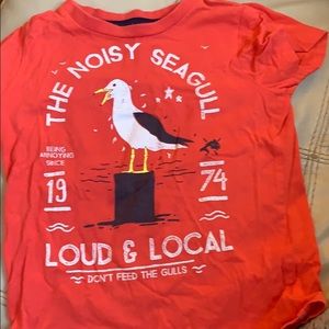 “Loud and Local” sea gull T in Red-orange.